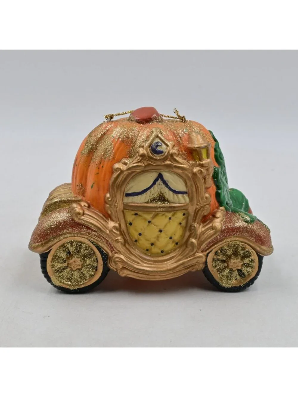 Smithsonian Cinderella Pumpkin Carriage Ornament Glitter Hanging Decoration